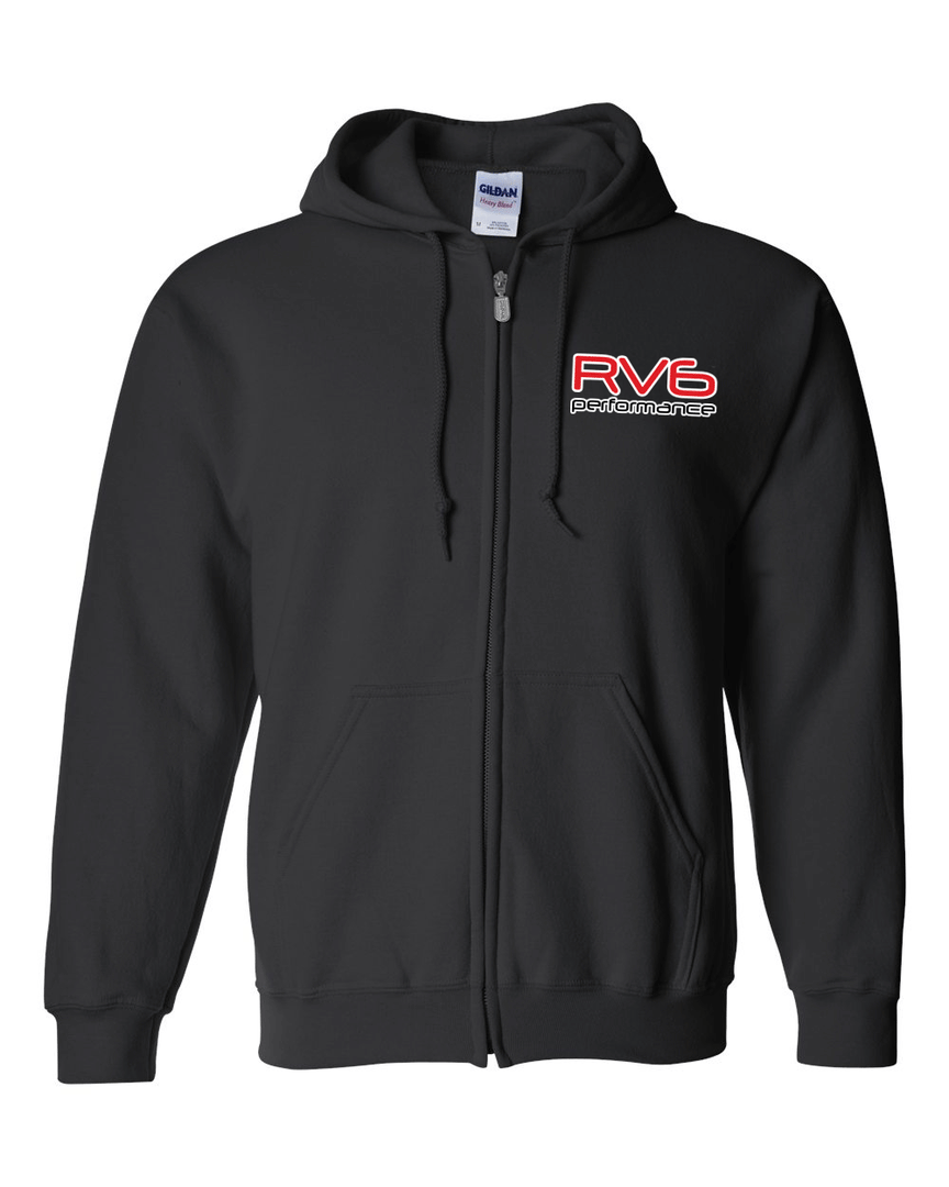 RV6 Performance Black Full-Zip Hoodie