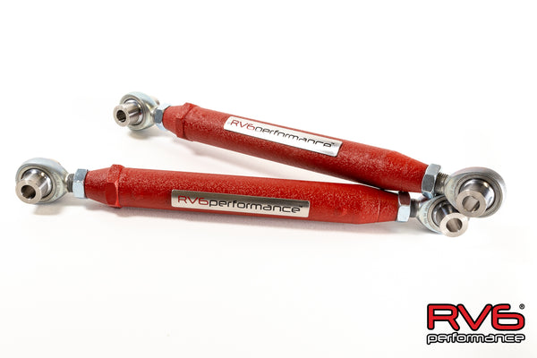 Red Adjustable Rear Camber Arms For 01-05 Honda Civic & 02-06 Acura RSX - Set Of 2